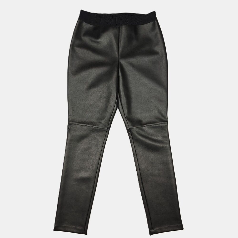 Marciano Faux Leather Elastic Waist Black Ankle Leggings Size S Biker Grunge